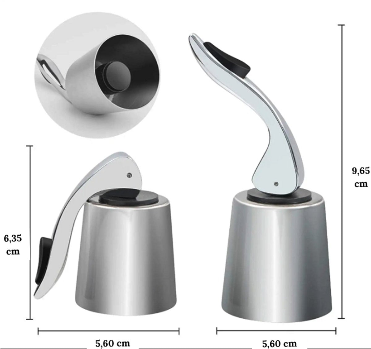 Wijnstopper standaard zilver